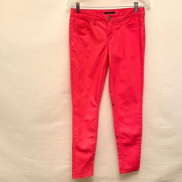 FOREVER 21 HOT PINK SKINNY JEANS, BRIGHT 27” Waist, Barbie Core Size 4 Low Rise - Picture 5 of 6